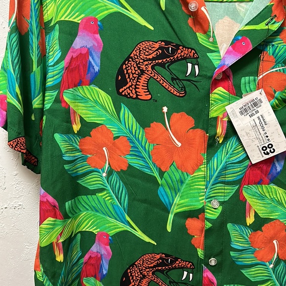 New Florida A&M University (FAMU) Rattlers Floral Print Hawaiian Shirt. - Picture 4 of 5